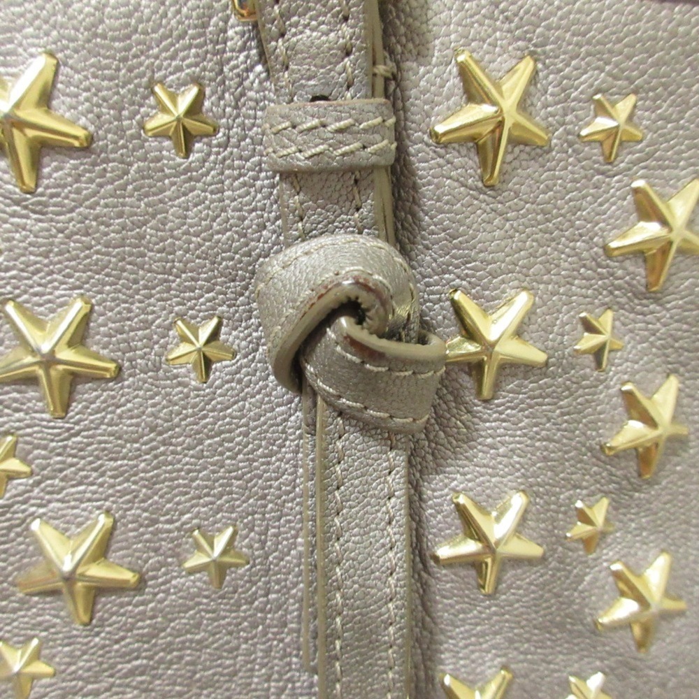 JIMMY CHOO Sasha M Star Studded Leather Tote Bag, Silver, Women's - Picture 11 of 14